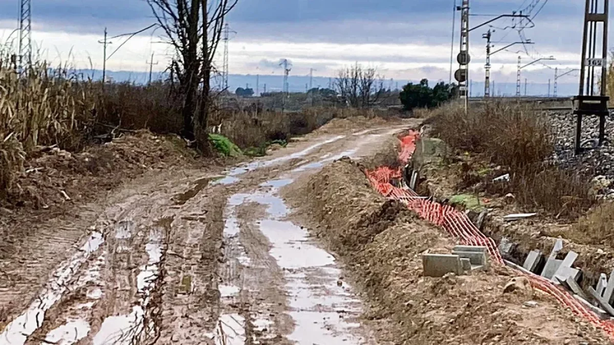 Estado de los caminos de Artesa, agravado por las lluvias.