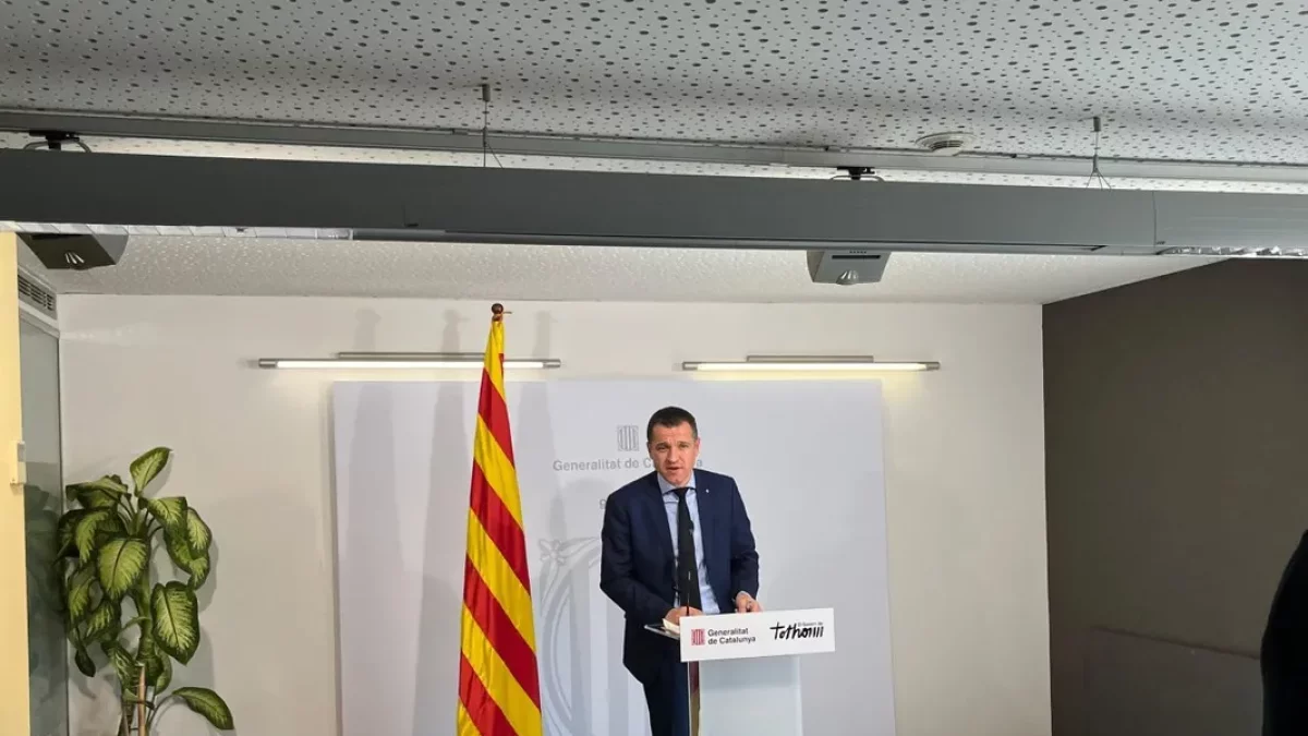 El conseller Òscar Ordeig en rueda de prensa en Lleida. - C.MOLINS