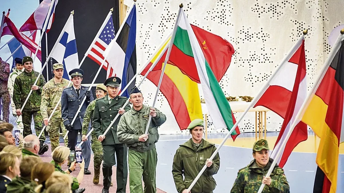 Ceremònia inaugurau deth mondiau d’esquí militar organizat en Suècia en 2023. - CISM