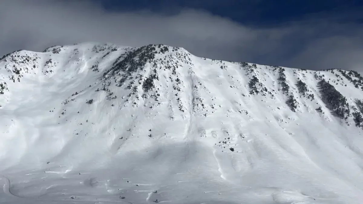 La C-28 cubierta de nieve y de la que solo se pueden ver las curvas del trazado a la izquiedra de la foto. - C.L.A