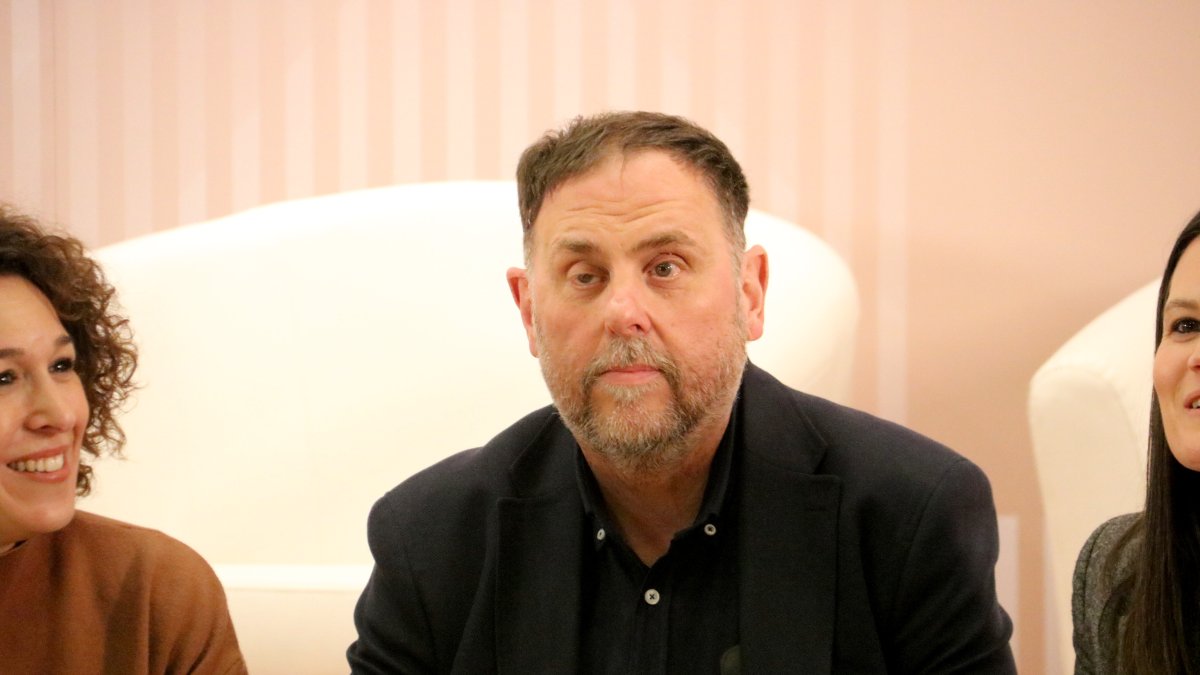 El president d'ERC, Oriol Junqueras, en un acte a Lleida sobre Mercosur.