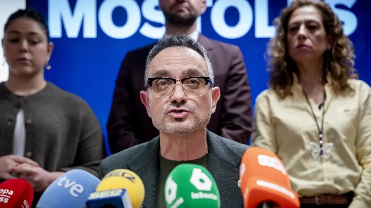Manuel Baustista en una rueda de prensa en Móstoles. - EUROPA PRESS