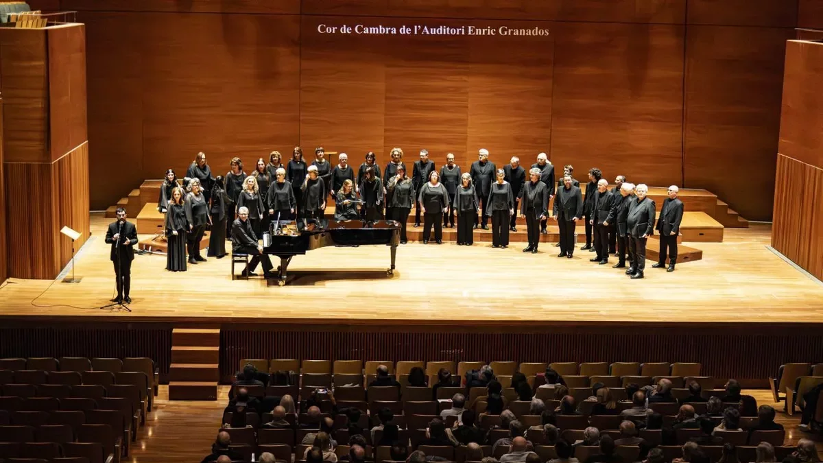 El concierto sobre la música coral catalana tuvo lugar en el Auditori Enric Granados de Lleida. - INGRID SEGURA
