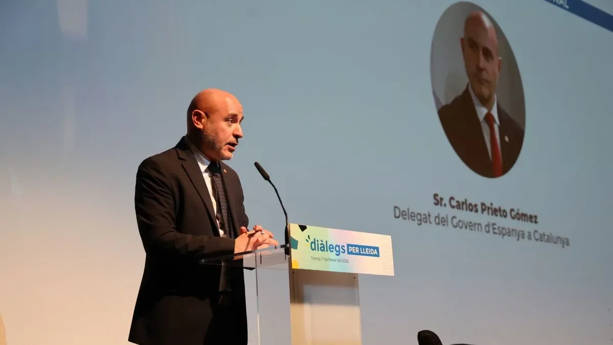El delegado del Gobierno en Catalunya, Carlos Prieto, en la jornada. - AMADO FORROLLA