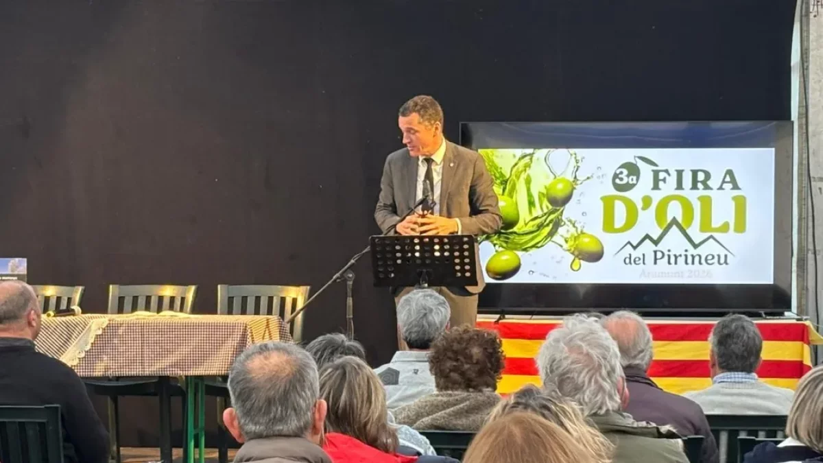 Òscar Ordeig, ayer en la Fira d’Oli del Pirineu de Aramunt. - AJUNTAMENT DE CONCA DE DALT