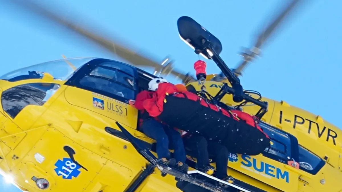 Vonn mentre és traslladada a l’hospital en helicòpter. - EUROPA PRESS