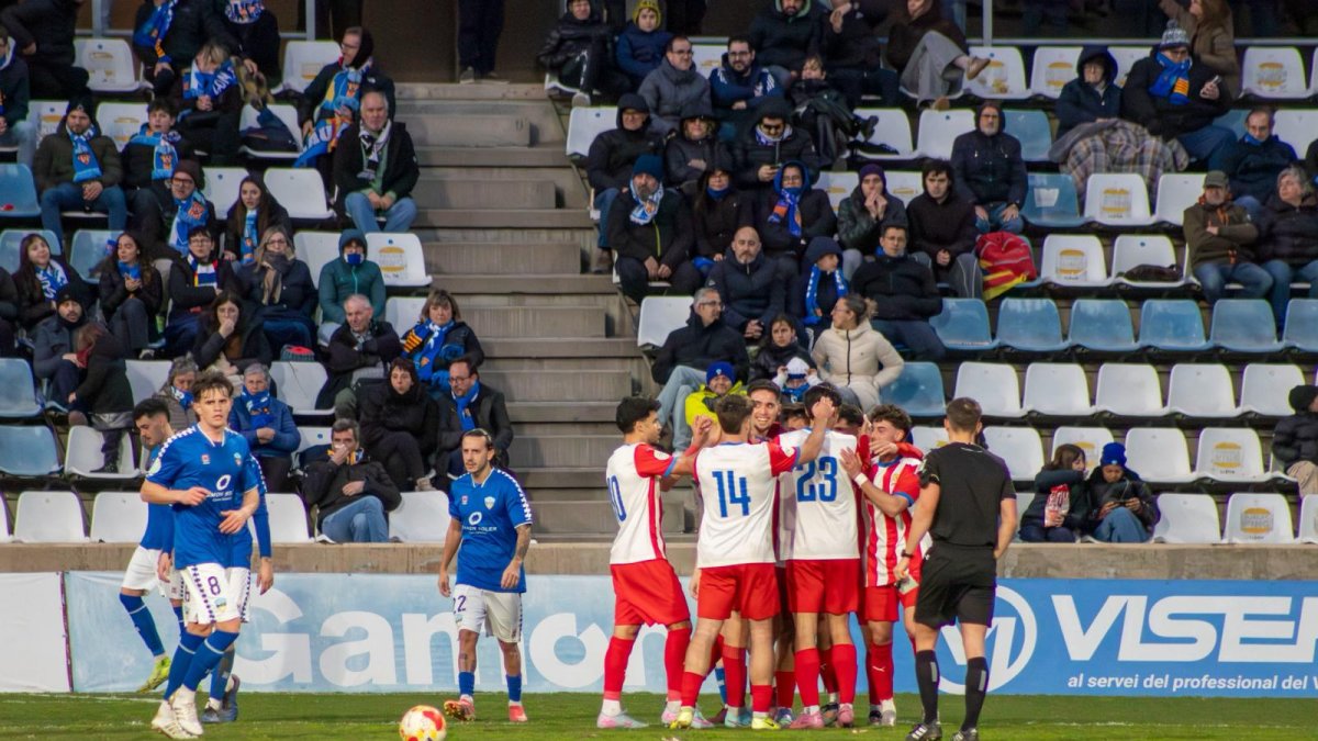 Imatge del partit del Lleida FC contra el Manresa