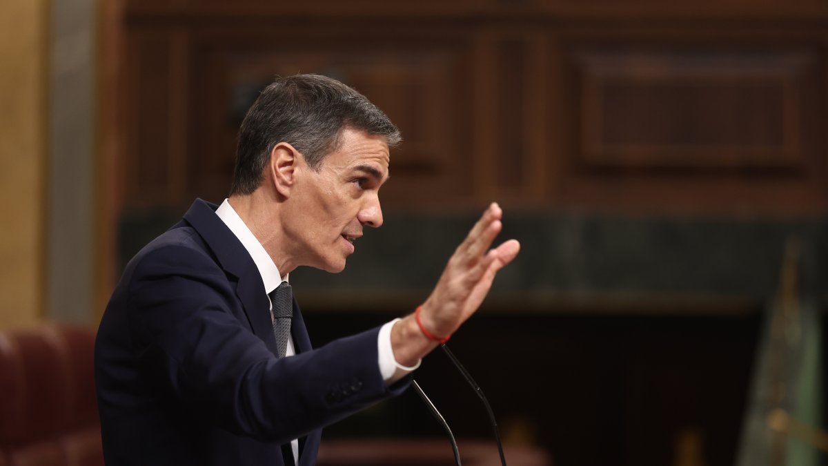 El president del govern espanyol, Pedro Sánchez, en una sessió de control a l'Executiu.