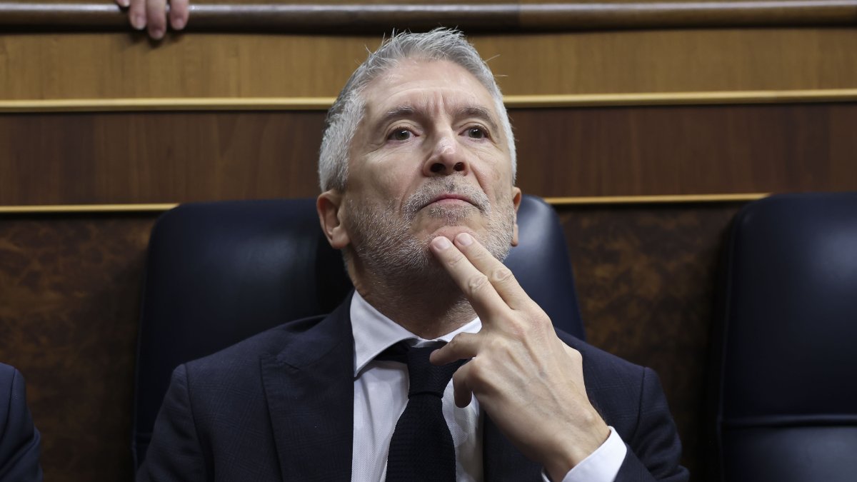 El ministre de l’Interior, Fernando Grande Marlaska, en la sessió de Control celebrada aquest dimecres al Congrés.