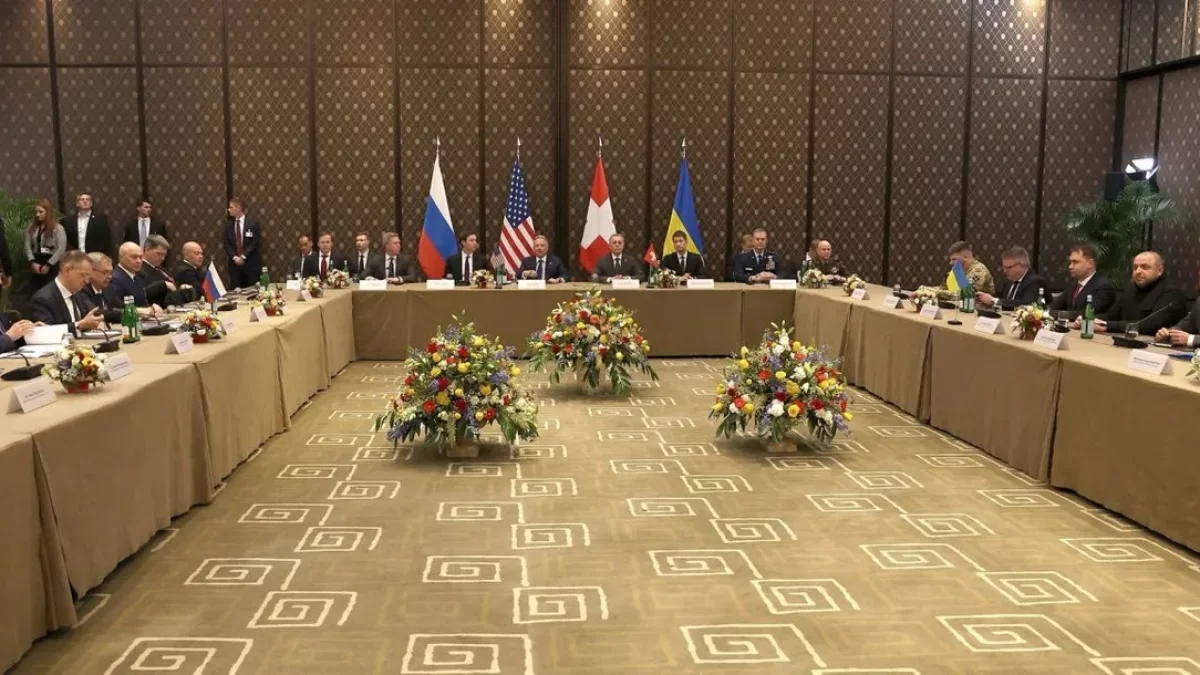 Cimera entre les delegacions de Rússia, Ucraïna i els Estats Units en un hotel de Ginebra. - EFE