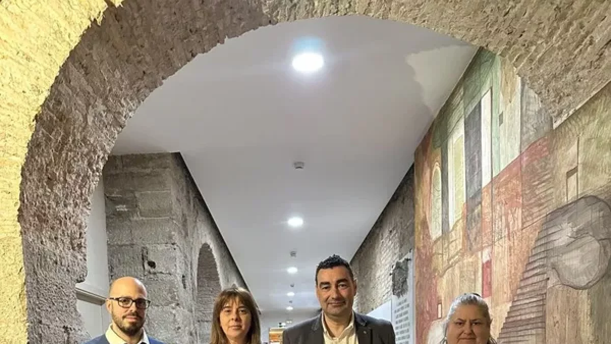 El vicepresident de la Diputació, Agustí Jiménez, ahir amb els organitzadors. - DIPUTACIÓ DE LLEIDA