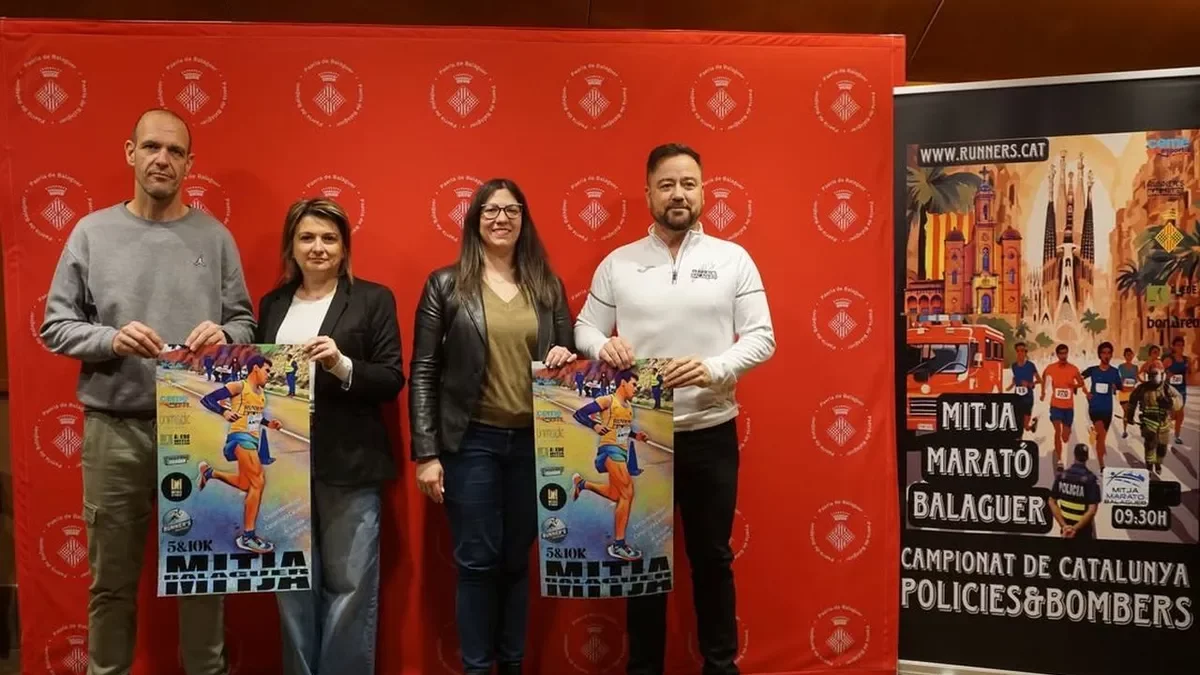 Los organizadores de la Mitja, ayer en la presentación. - RÀDIO BALAGUER