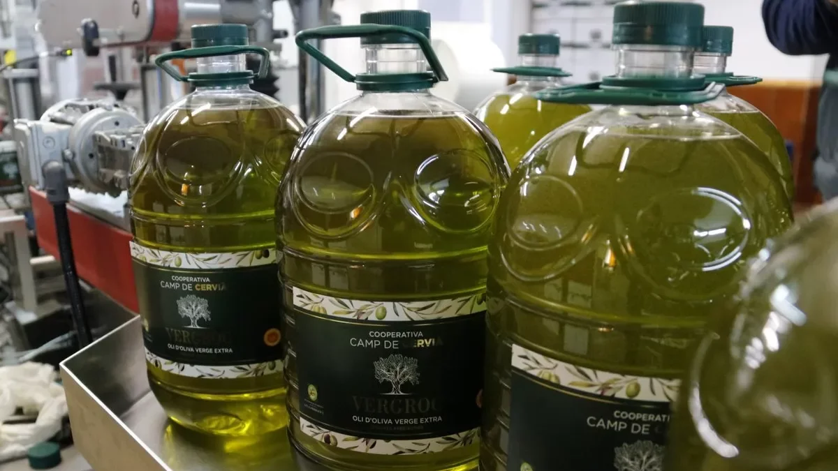 Garrafas de aceite de una cooperativa leridana. - ANNA BERGA/ACN