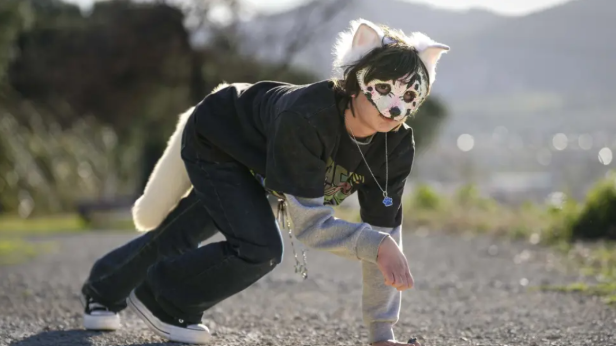 Fin -nombre ficticio-, un joven de 17 años de Sant Feliu de Llobregat (Barcelona), que se identifica como un lobo gris albino, hace nueve años que forma parte de la comunidad 'therian' - Enric Fontcuberta/Efe