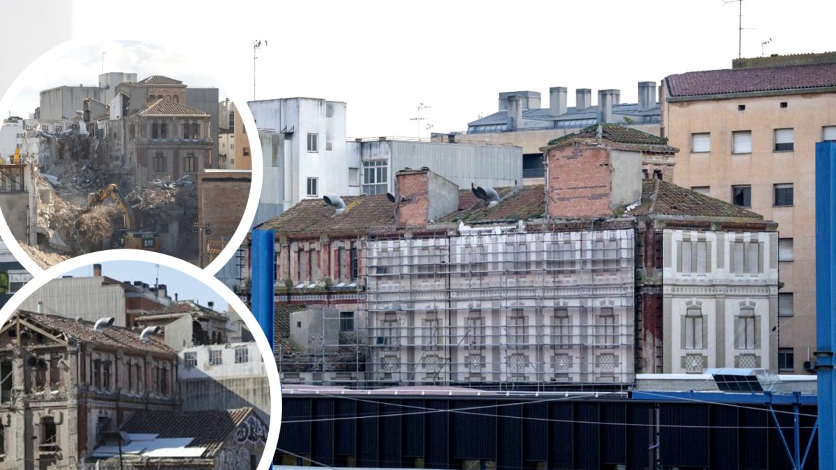 Ponen lonas para el lavado de cara del histórico edificio modernista de La Meta de Lleida