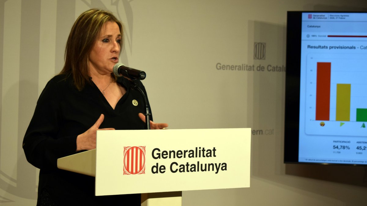 Raquel Serrat, coordinadora nacional d'Unió de Pagesos, en la valoració dels resultats electorals.