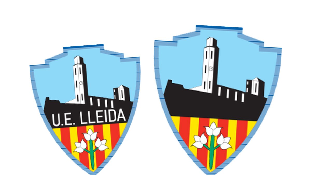 L'escut de la UE Lleida i un registrat pel Lleida CF