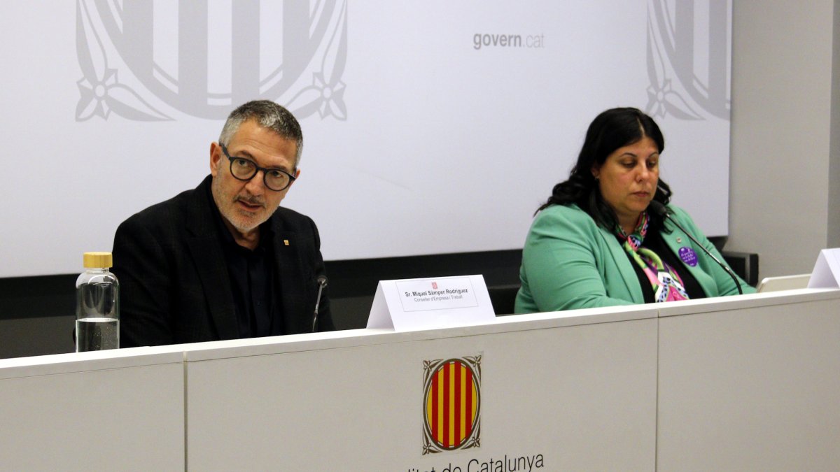 El conseller Miquel Sàmper en la presentación del presupuesto del 2026 con los representantes de empresas de Lleida