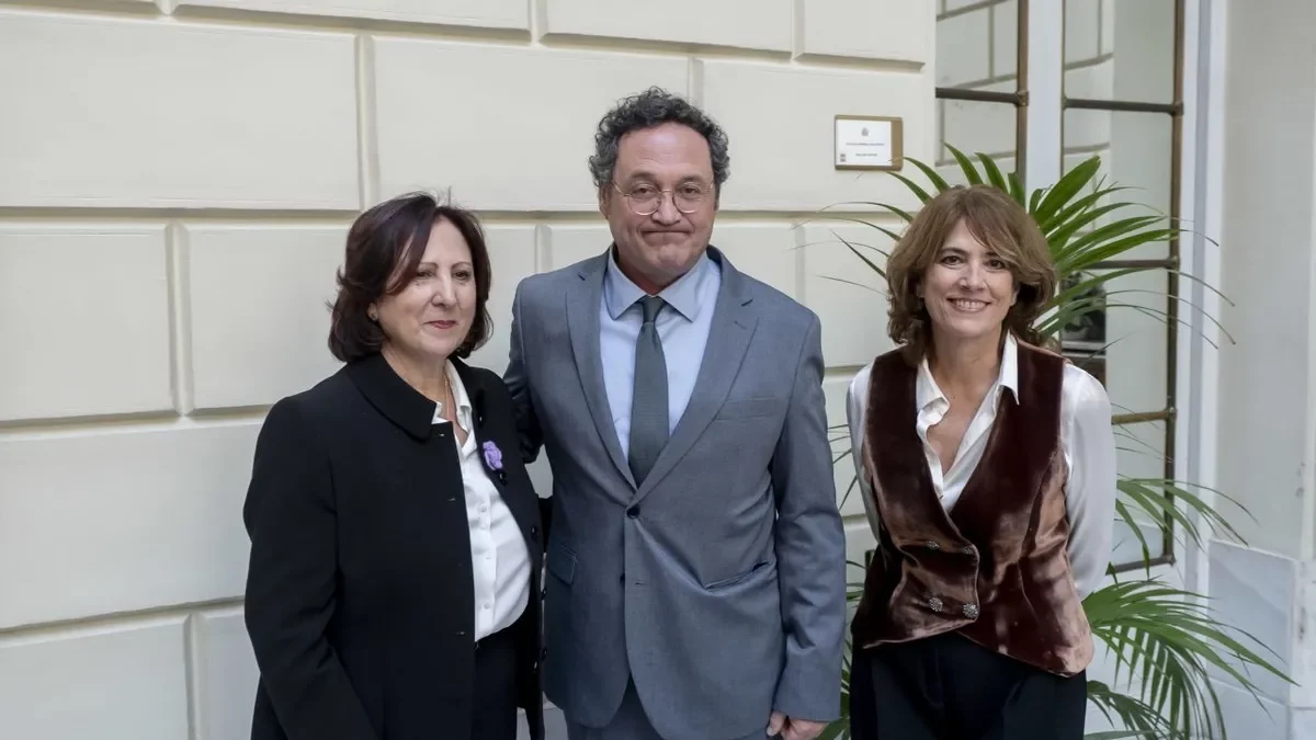 Teresa Peramato junto a Álvaro García Ortiz y Dolores Delgado. - EUROPA PRESS