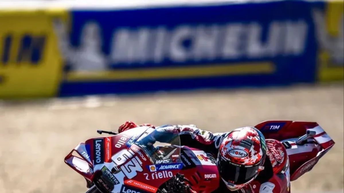 Marc Márquez, durant la sessió d’entrenaments d’ahir. - DUCATI CORSE