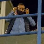 Jordi Esteve, arribant a la llotja del Camp d'Esports