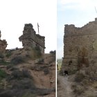 L’estat de la torre, després de l’última caiguda i abans.