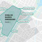El mapa de la primera fase de la ZBE de Lleida.