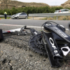 Imagen de archivo del día del accidente en Soses donde murieron dos ciclistas arrollados por un conductor presuntamente ebrio en 2015. 