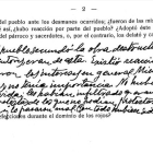 Fragmento de la encuesta al cura Vilanova de Sigena en 1939