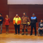 Actors, personal d’emergències i víctimes d’accidents, ahir, després d’explicar el seu testimoni en una acció a l’Auditori.