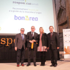 Àngel Ros, Antoni Condal, Neus Munté y Josep Santacreu, ayer en la entrega del premio.