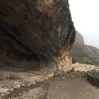 El desprendimiento de rocas en Foradada cortó completamente el principal acceso a Salgar.