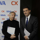 Josep Oliver y el delegado de la zona de Lleida de BBVA CX, Josep Lluís Martínez. 