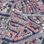 Las calles Lluís Companys i Acadèmia, unidireccionales a partir del 8 de agosto