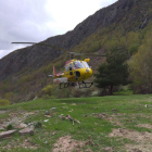 Imagen del helicóptero tras el rescate. 
