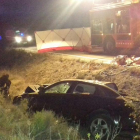 El accidente en la N-230 a la altura de Viacamp, donde murió un hombre tras salirse de la carretera.