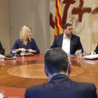 Romeva, Munté, Junqueras i Puigdemont, ahir en la reunió del Govern.