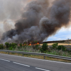 El incendio que calcinó ocho hectáreas el martes en La Floresta. 