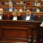 Romeva, Munté, Junqueras y Puigdemont, la pasada semana en el Parlament.
