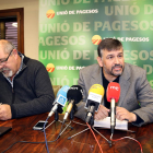 El coordinador d’UP a Lleida, Jaume Pedrós, al costat del coordinador nacional, Joan Caball.