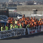 Imatge d’una de les últimes protestes dels estibadors al port de Bilbao.
