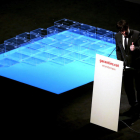 El president de la Generalitat, Carles Puigdemont, en un moment de l'acte al Teatre Nacional de Catalunya.