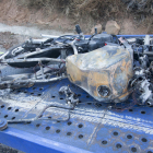 La motocicleta que conduïa l'última víctima mortal a les carreteres de Lleida.