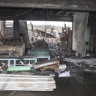 Un incendi arrasa un magatzem al carrer Jesús de Cervera