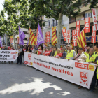 La mobilització dels sindicats davant de la COELL.