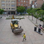 El inicio de las obras en la plaza del ayuntamiento.