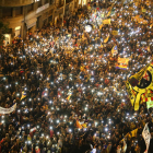 Milers de persones es van manifestar ahir a Lleida en el primer aniversari del referèndum de l’1-O.