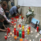 Homenatge a Abel Martínez organitzat per docents a la plaça de la Paeria el 2015.