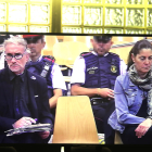 Fernando Blanco y Margarita Garau ayer en el banquillo de la Audiencia de Lleida. 
