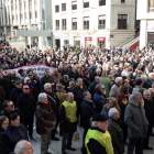 Imagen de la protestas de pensionistas del jueves en Lleida.